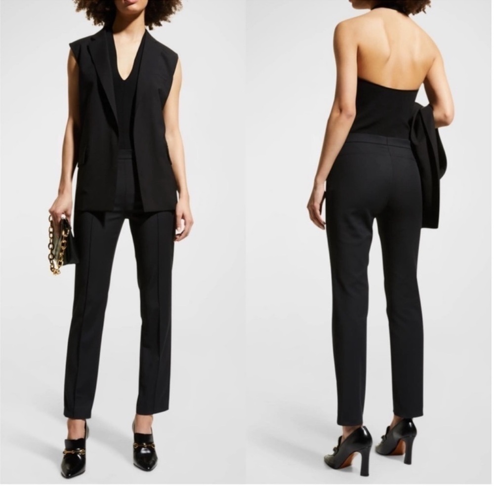 AKRIS Punto Mid-Rise Pants in Noir Black Size‎ 4 Professional Luxury Business